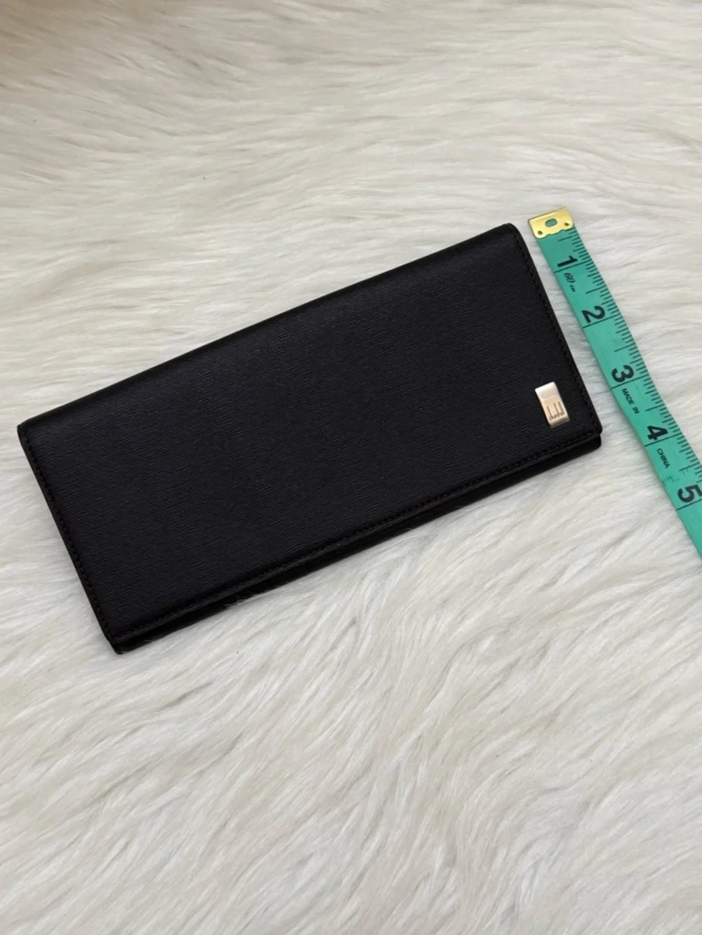 DUNHILL - BLACK SAFFIANO LEATHER LONG BIFOLD WALLET